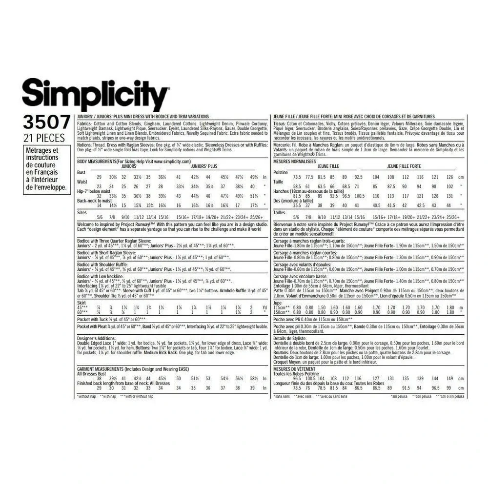 Simplicity sewing pattern